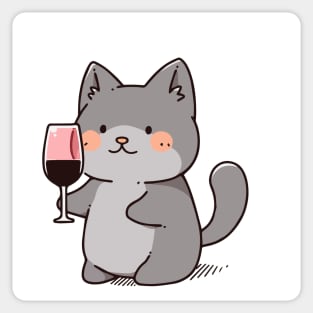 Cat Wine Lover 2 Sticker